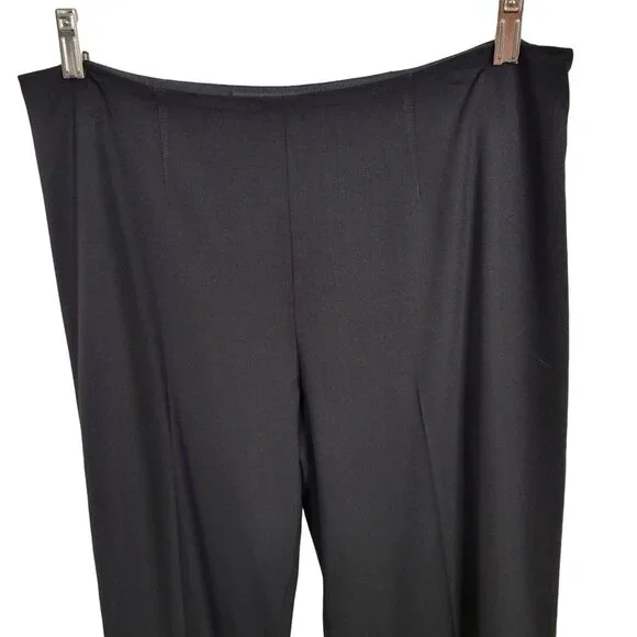 Ralph Lauren Womens Black Label Sz 12 Pants Career Flat Front Side Zip Wide Leg - Picture 3 of 10
